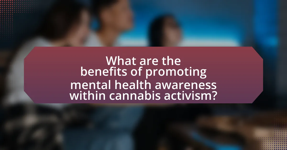 What are the benefits of promoting mental health awareness within cannabis activism?