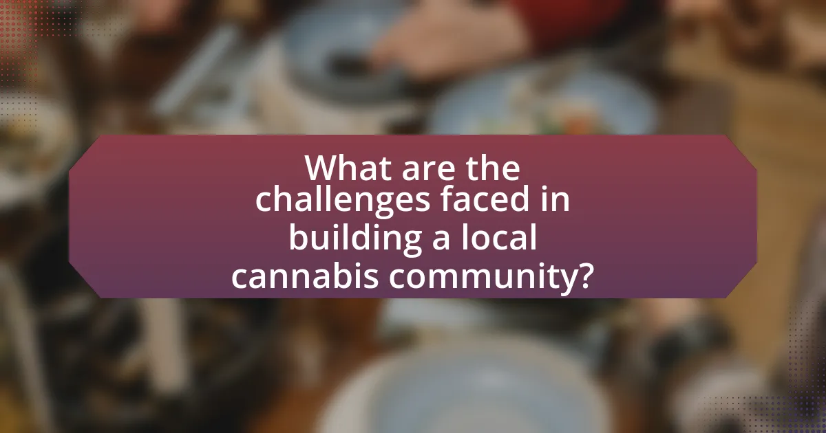What are the challenges faced in building a local cannabis community?
