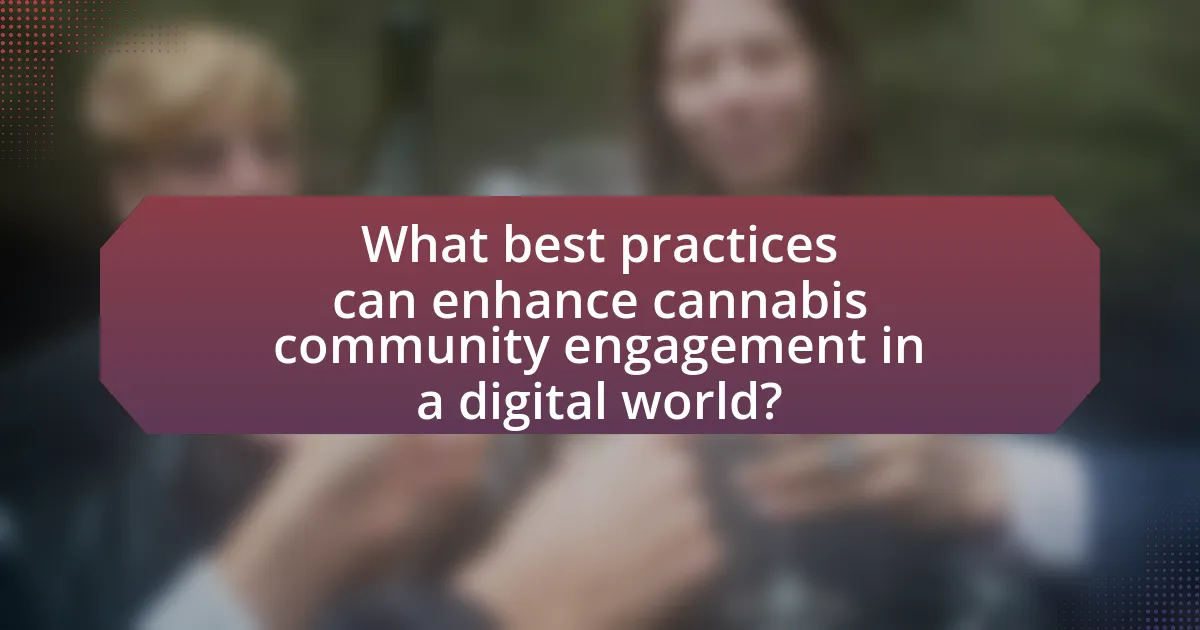 What best practices can enhance cannabis community engagement in a digital world?