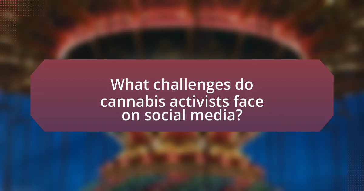 What challenges do cannabis activists face on social media?