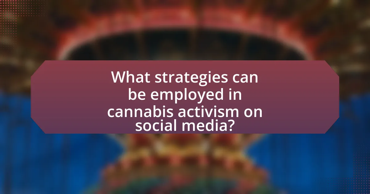 What strategies can be employed in cannabis activism on social media?
